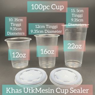Cup Sealer CUP & Cup Khas utk Mesin Cup sealer 16oz dan 22oz 100pc