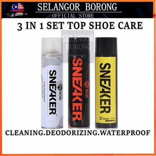 READY STOCK💖SB (300ml x 3 in 1 Set) SNEAKER鞋子保养喷雾剂清洁防水除臭 Top-Care Shoe Cleaner Refresher Protector Waterproof Spray