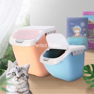 Plastic 6/10/15Kg Cat/Dog Food Sealed Moisture-proof Large Capacity Grain Flour ContainerPet Food Container Kitchen Rice Storage Box