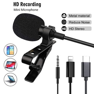 Mini Laptop Microphone Lapel Lavalier Mic Portable 1.5M Microphones for Laptop iPhone Android Phone PC Camera