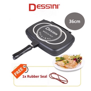 Ready stock DESSINI 36cm Double Sided Side Pressure Grill Frying Pan Dapur Pemanggang Ajaib Bbq Cookware