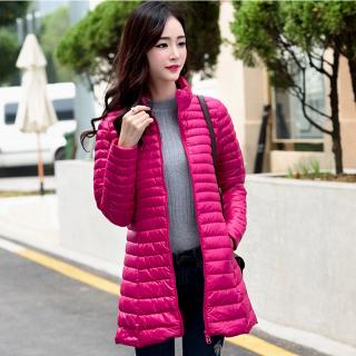 women blouse2018 new ultra-lightweight mid-length stand-up collar slim-fit mom down jacket 90 white duck down plus size (1)