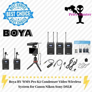 (IN STOCK) Boya BY-WM8 Pro K2 Condenser Wireless Microphone System Audio Video Recorder Receiver for DSLR