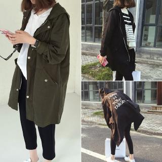 Women Jacket Korean Long Hoodie Zipper Bomber Jaket woman coat (1)