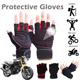 [3 COLOURS] Breathable Sports Gym Hand Gloves Weightlifting Fitness Glove Sarung Tangan Motor Pelindung