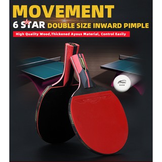 1 PCS 6 Star Ping Pong Bat High Quality Light Weight Table Tennis Bat with Ping Pong Racket Bag, High Elastic Training Table Tennis Racket