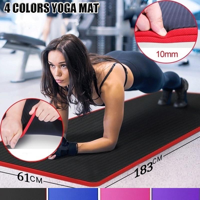 3 Size 10MM Extra Thick NBR Non-slip Yoga Mats for Fitness Tasteless Pilates Gym Exercise Pads with Bandages (1)