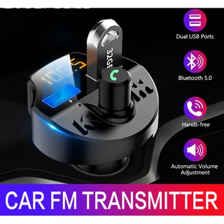 Car Fm transmitter Bluetooth 5.0 Car Mp3 Player modulator Adapter Battery Voltage TF Card hands-free Dual USB