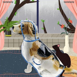 【Taste】Waterproof Dog Raincoat with Hood Transparent Pet Dog Rain Coat Clothes For Pet (1)