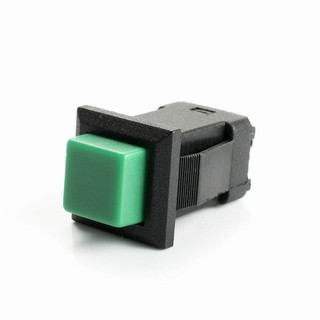 Green Locking ON-OFF Push Button 2PIN SPST Switch Square 14x14mm