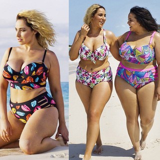 Plus Size Sexy Womens Boho Bikini Sets Summer Beachwears Swimsuits Swimwears