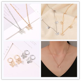 Korean Version Of Delicate Butterfly Clavicle Chain Simple Personality Simple Alloy Lady Necklace Wholesale