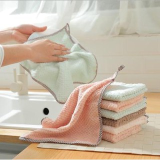Coral Velvet Kitchen Soft Thick Wiping Cloth non oil Kitchen Cleaning Cloth Dish Towel Kitchen Towel