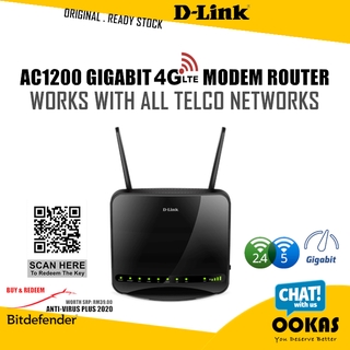 D-Link AC1200 Wifi Gigabit LAN 4G LTE Wireless Wifi Modem Router DWR-953 Direct Sim Broadband