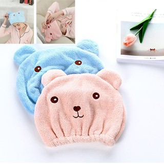 Cute Bear Shower Cap For Hair Superfine Quickly Dry Hair Cap Bath Accessories