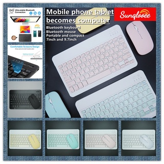 ❤️Sunqlooee Mini Wireless Bluetooth Quiet Slim Keyboard and mouse for IOS&Android Windows Tablets 7 inch &9.7 inch (1)