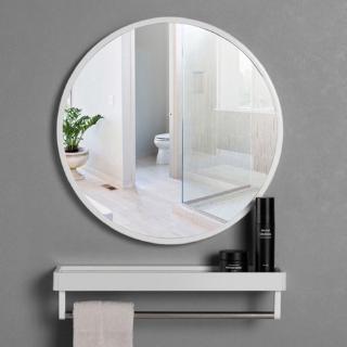 💗💗Free-shipping💗💗Nordic simple bathroom mirror fashion toilet wrought iron round mirror wall-mounted punch-free bathroom mirror round
