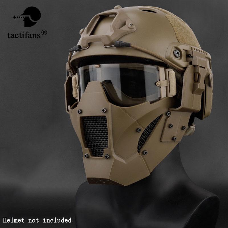 Airsoft Half Face Paintball mask Military Army Metal Steel Mesh Adjustabl Protective CS Game Mask for Helmet connector
