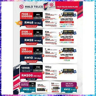 Simkad Prepaid Murah Tunetalk HaloTelco Unlimited Chat, Social and Music | Boleh Kekal No Lama