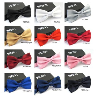 GZHOUSE Mens Fashion Tuxedo Classic Mixed Solid Color Butterfly Wedding Party Bowtie Bow Tie Pre Tied (1)