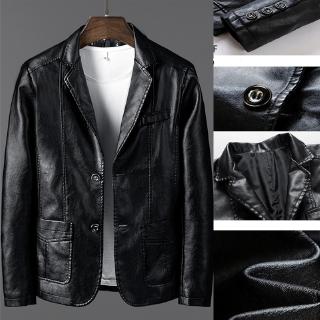Ready Stock High Quality Leather Coat Men Slim Leather Jackets Fur Clothes M-6XL