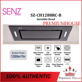SENZ SZ-CH1288RC-B Invisible MultiHood with 1200M3/H Suction Power – Mystery Black Glass SZ-CH128SH-B