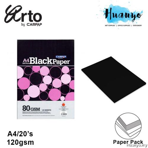 Campap Arto A4 80gsm Extra Black Paper - 20 Sheets
