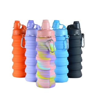 SHIP IN 24HR Camouflage collapsible water bottle Sport water Bottle Silicone reusable eco water bottle Botol air silikon