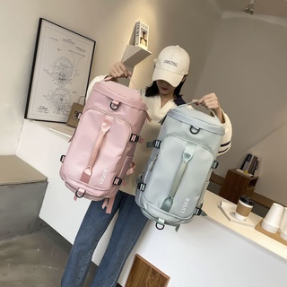 Korean Fashion Hand Carry Traveling Backpack Sweet Large Capacity Dry Wet Item Separation With Shoes Compartment Clothing Storage Luggage Travel Bag Travel Bags Outdoor Weekender Bag Waterproof Sports Gym Bag Beg Sukan Perempuan Beg Sandang Wanita