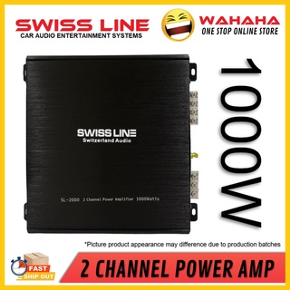 SWISS LINE SL-2000 Car Amplifier 1000 Watts 2-CH Channel High Performance Power Car Amp for Car Speaker 2ch amp