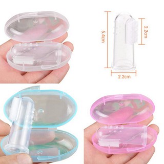 💕【timemaster】💕Kids Baby Infant Finger Toothbrush Teeth Rubber Massager Box