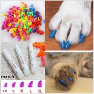(READY STOCK) Fashion 20Pcs Soft Dog & Cat Claw Covers Pet Nail Protector Cap