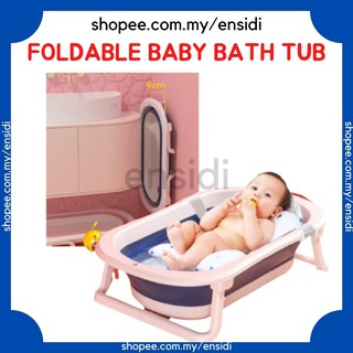 Baby Collapsible Bath Tub / Foldable Bath Tub Anti Slip / Besen Mandi Bayi Baby Mudah Lipat