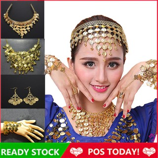 Belly Indian Dance Necklace Earring Bracelet Bridal Party Wedding Jewellery Set