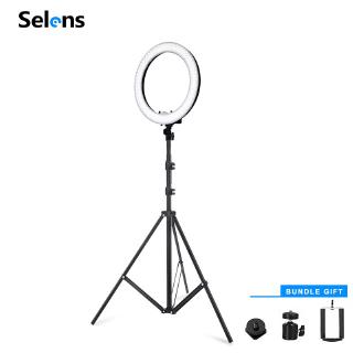 Selens 18inch LED Photography Beauty Ring Light Videography (18") + 2M Light Stand For Studio Tik Tok Light