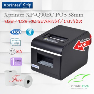 Xprinter XP-Q90EC 58mm (Auto Cut) Thermal Receipt Printer USB POS printer - Free Receipt Paper Local Warranty