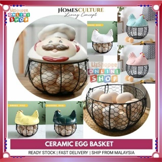 DSM Ceramic Egg Basket Big Size Multipurpose Kitchen Storage Basket Egg Storage Basket Bakul Bekas Telur