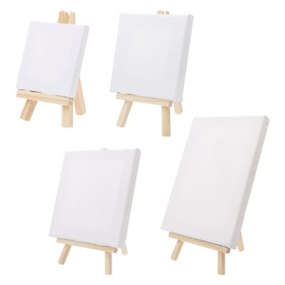 COLO ❤ Canvas And Natural Wood Easel Set For Art Painting Drawing Wedding Craft