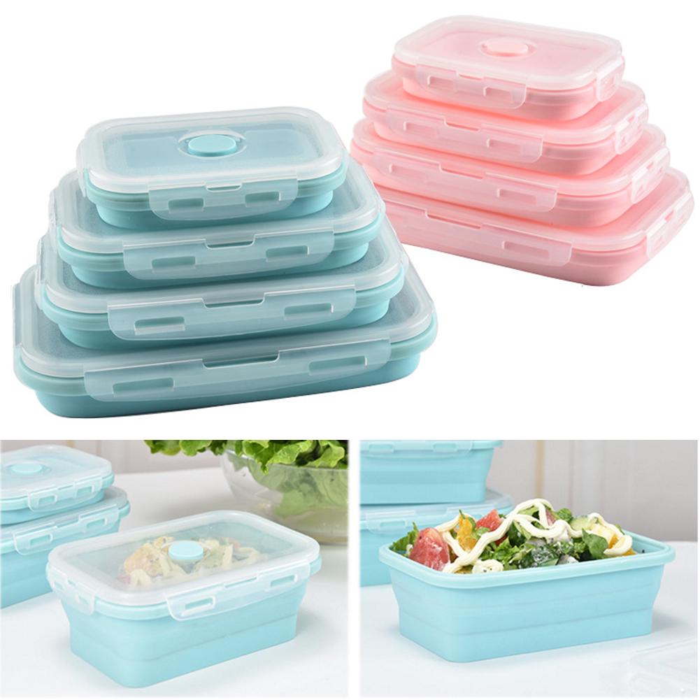 Foldable Collapsible Microwave Leak-proof Food Container Kids School Portable