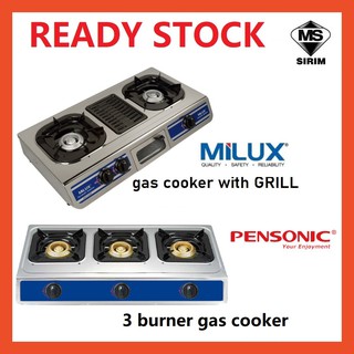 Three Burner Gas Cooker BEST SELLER Gas Cooker with Grill MSS-2500G/MSS-1033/PGC-3601SX