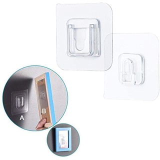 Double Sided Adhesive Wall Utility Hooks, Waterproof Strong Hanger Clear Wall Storage Holder Self Adhesive Hooks for Bathroom Kitchen, No Punching Wall Harmless
