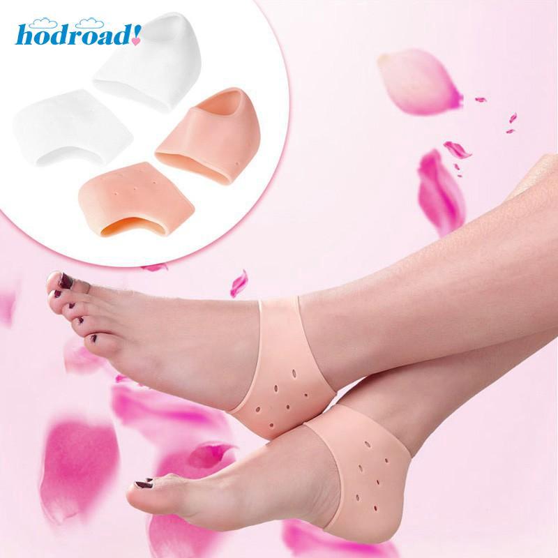 HRD❤1 Pair Silicone Moisturizing Gel Heel Hole Cracked Foot Skin Care Protectors