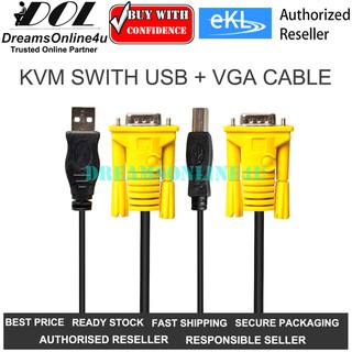 eKL KVM Switch Cable USB VGA Printer Cable