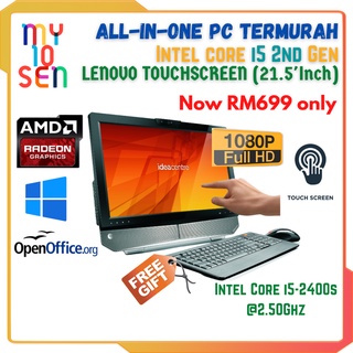 PC All-in-One AIO Lenovo i5 2nd Gen USED Desktop DDR3 RAM hard disk HDD SSD Win10 TOUCHSCREEN WEBCAM WIFI monitor FULLHD