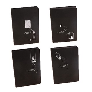 Black Paper Starry Sky Journal with Black Cardboard Hardcover Notebook Sketch