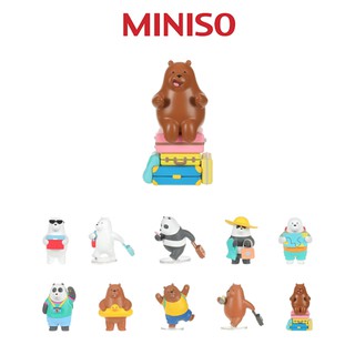 MINISO We Bare Bears Go To Travel figure Blind Box Secret Box Action Toy Figures Collectible Character Doll (per box)