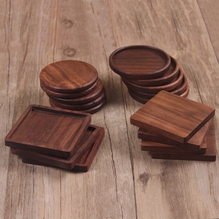 1 Pcs Square Round Drink Mat Bowl Teapot Tea Coffee Cup Pad Walnut Wood Coasters Placemats Decor Home Table Durable