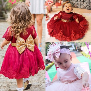 ☀Uni-Toddler Baby Girls Sequins Tulle Formal Princess Gown Flower Dress