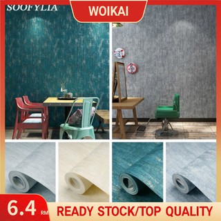 WOIKAI Ready Stock Non-Woven Fabric Wallpaper Moisture-proof Wall Paper Home Decor for Living Room Bedroom TV Background Wall Paper Non-adhesive