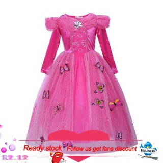 Children Girl Kids cloth Butterfly Costume Frozen Princess Cinderella Dress